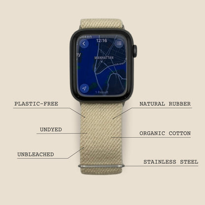 Undyed Organic Cotton Apple Watch Band