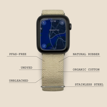 Undyed Organic Cotton Apple Watch Band